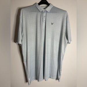 Callaway Light Blue Patterned Polo Shirt